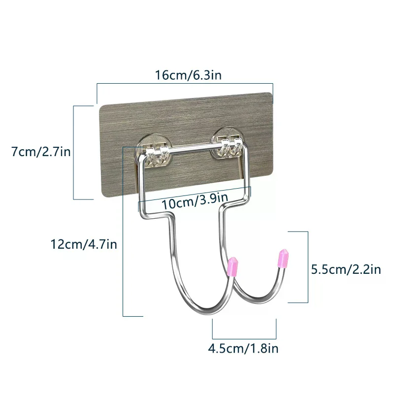 1 قطعة الفولاذ المقاوم للصدأ مجفف الشعر رف الحمام الجرف جدار جبل مسمار تركيب مجاني مقاومة للتآكل تخزين حامل هوك