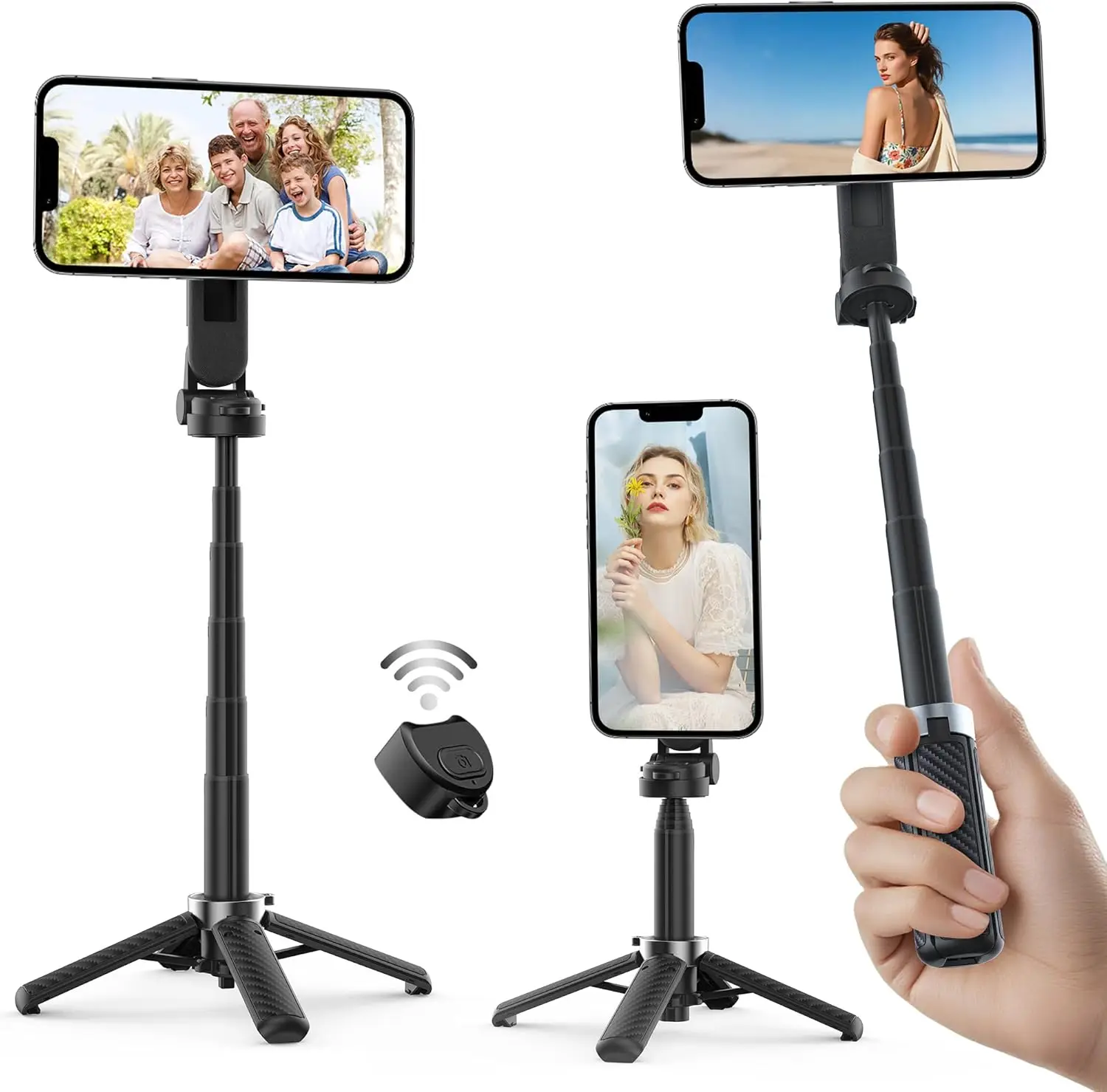 

Opticnock 4-in-1 Magnetic Selfie Stick for iPhone/Android - 360° Rotatable, Extendable with Wireless Remote | Pocket Si
