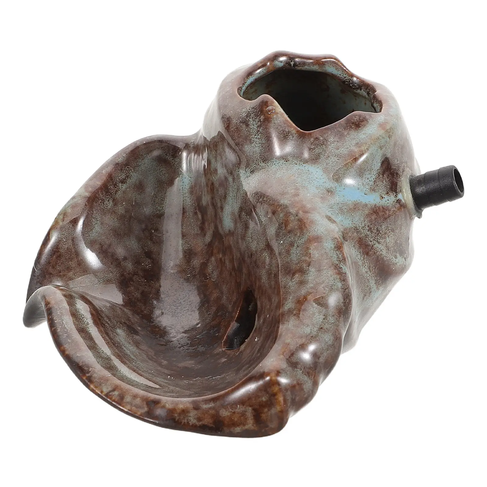 Ceramic Jar Fountain Waterfall Design V-Shaped Spout Rear Inlet for Indoor Outdoor Garden Aquarium Fish Tank Decor Zen Desk Home view 2