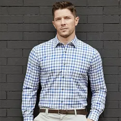 New Oxford 100% cotton plus size shirt men's long sleeve Business casual no-iron classic plaid anti-bacterial sweat absorption