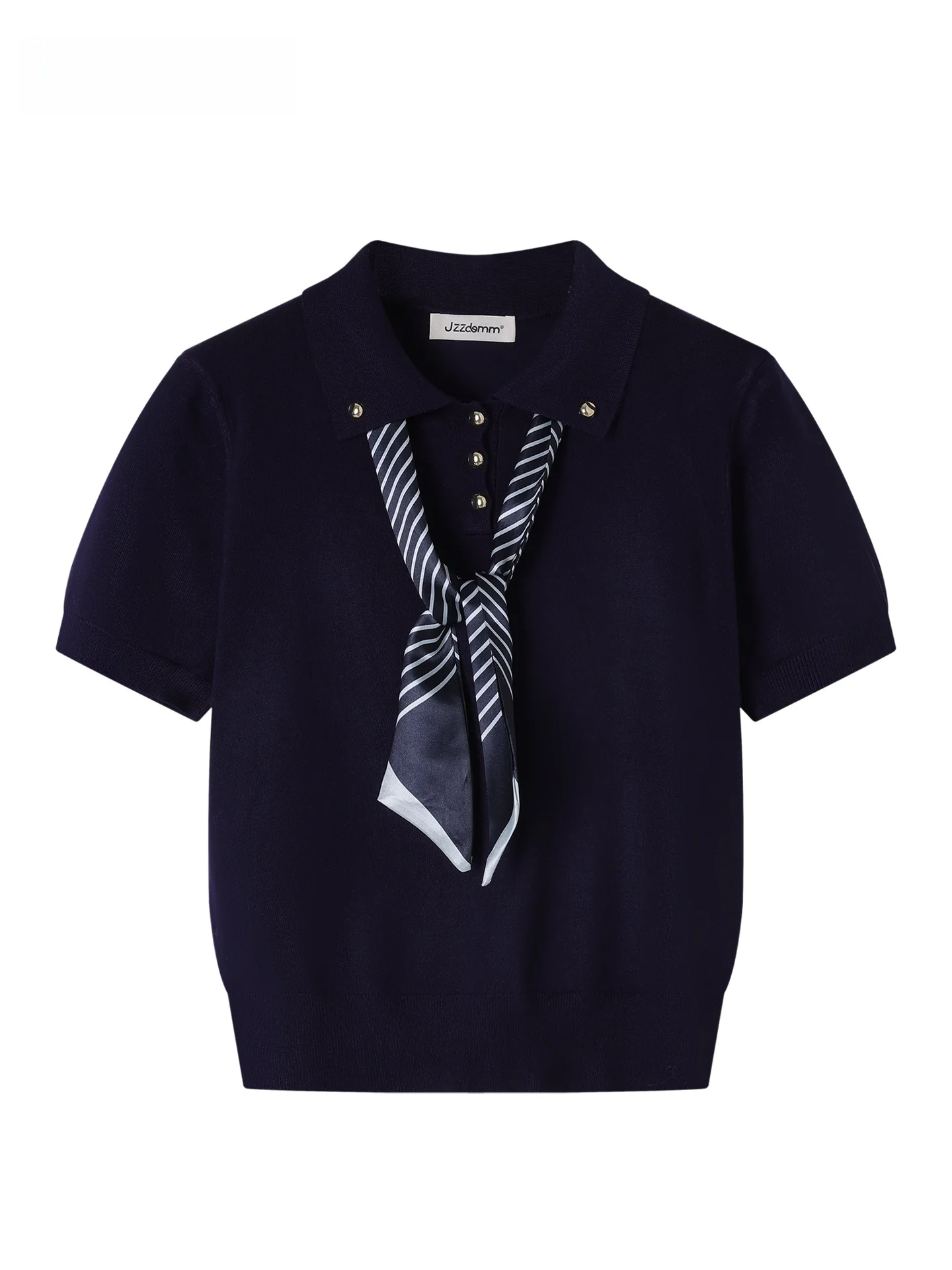 

JZZDEMM Silk Scarf Tie Knitted ort Sve Slim Fit Women's Faionable Agel Waist Cinched Trendy Top Vintage Commute Sle