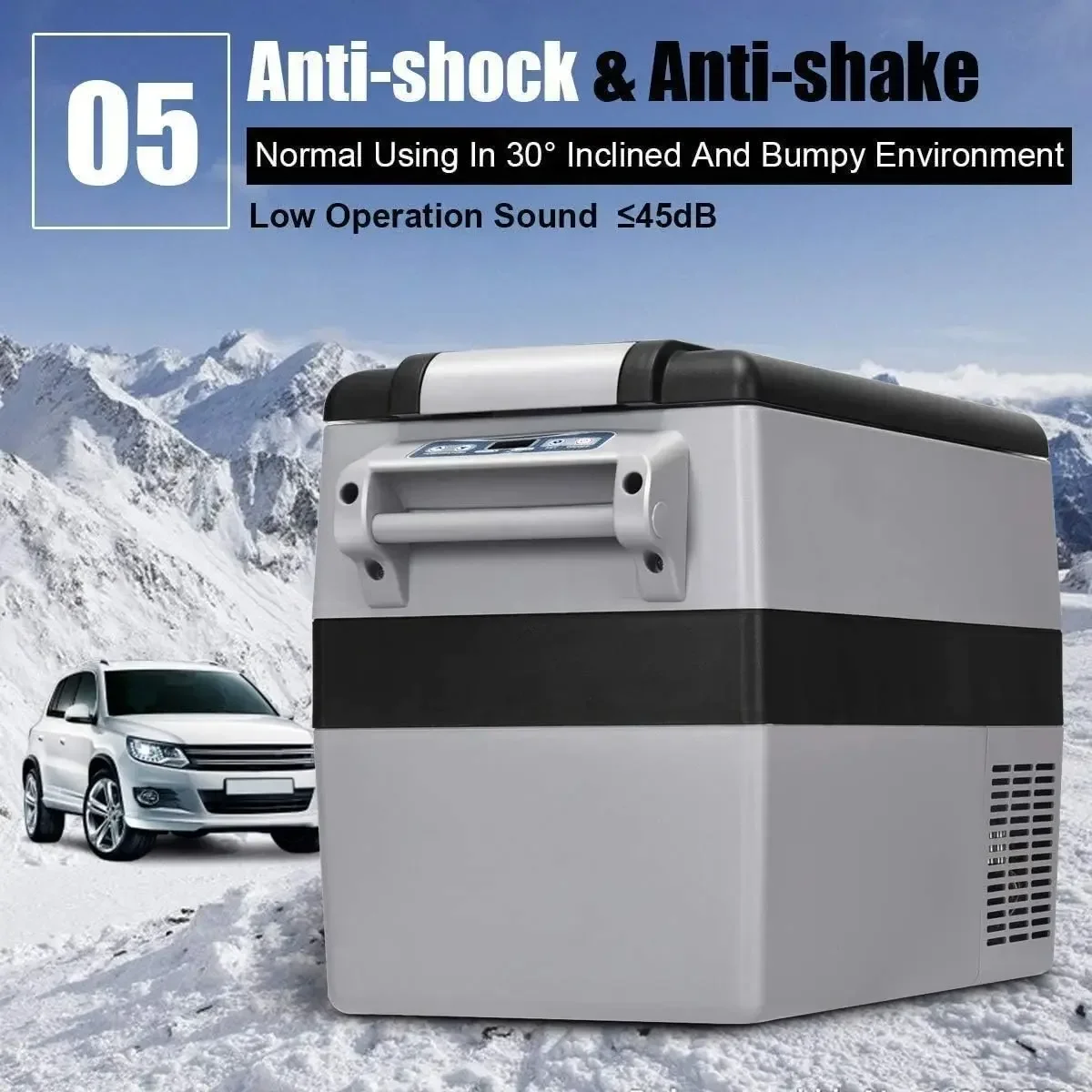 COSTWAY Car Refrigerator, 44 Quart Compressor Cooler and Freezer, -4°F to 50°F, Portable and Compact Vehicle Car