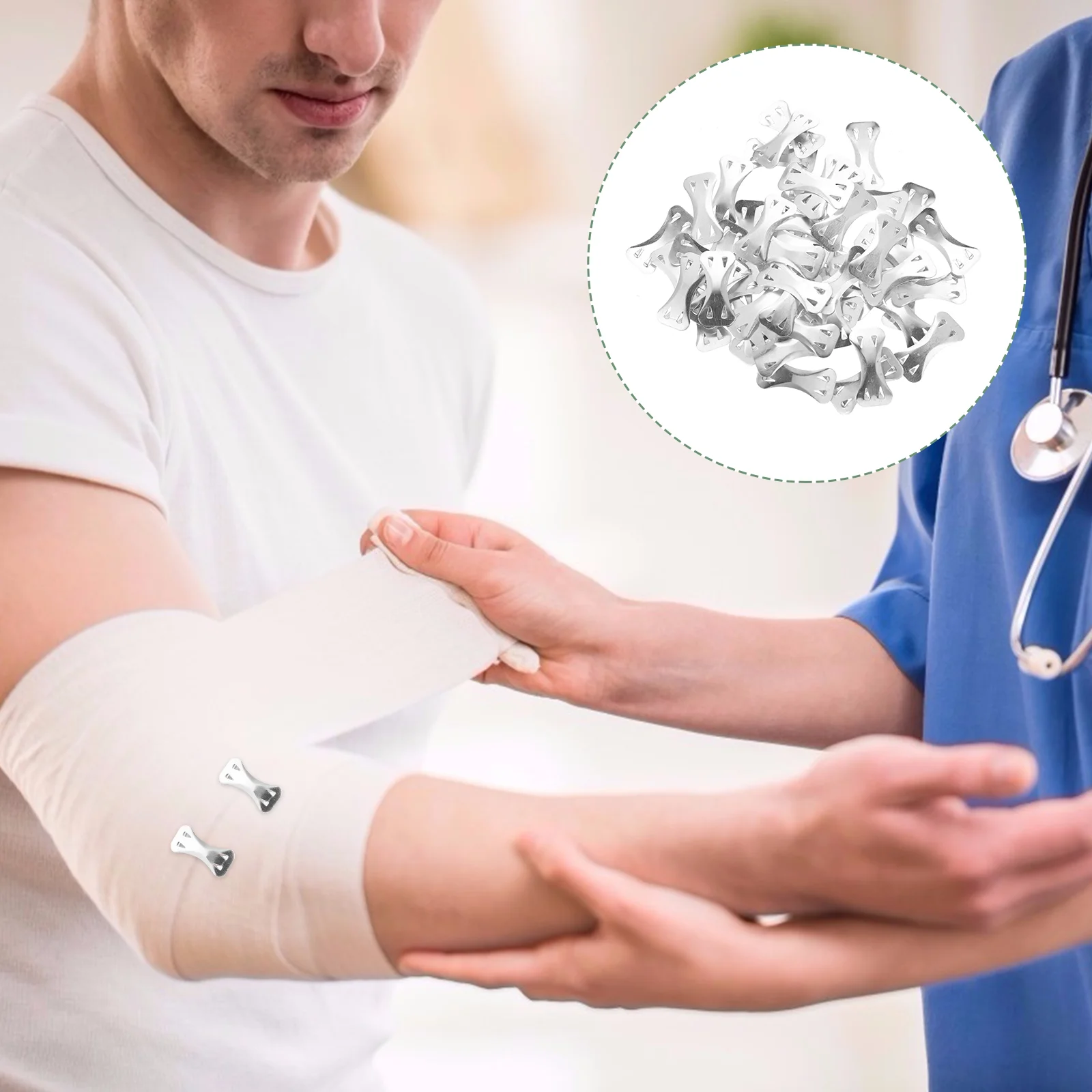 50 pezzi clip per benda fissa con fibbia in alluminio clip di fissaggio fermagli in metallo ganci bende