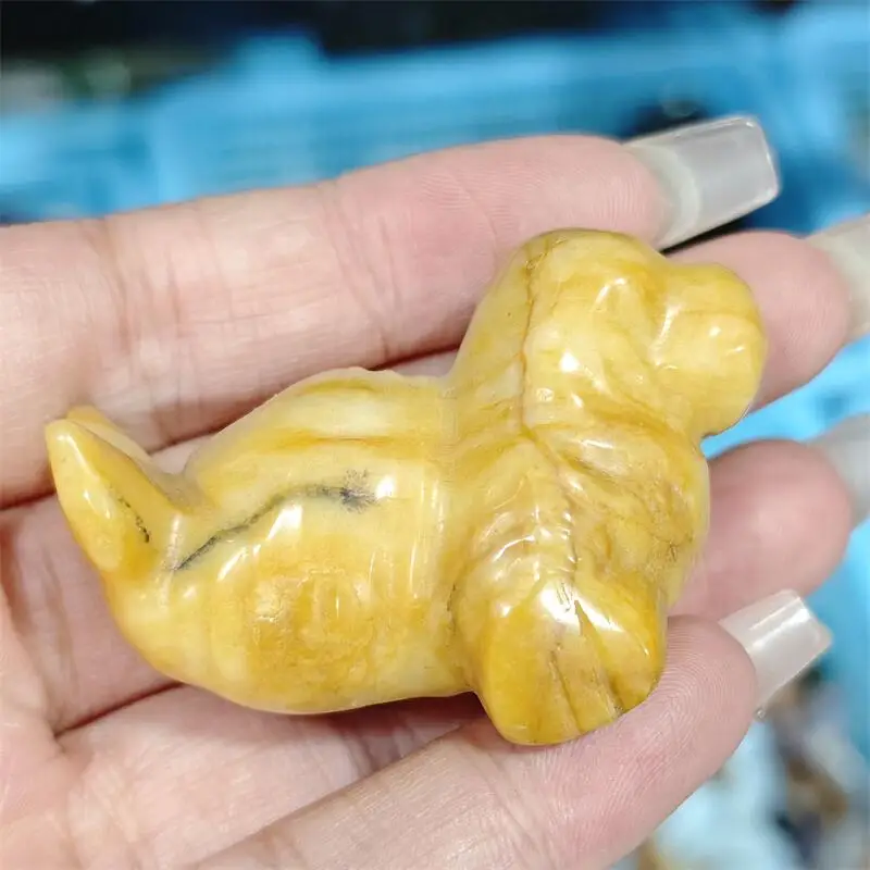 Natural Yellow Quartz Seal Carving Crystal Energy Stone Crafts Small Decoration Home Decor Holiday Gift 1pcs