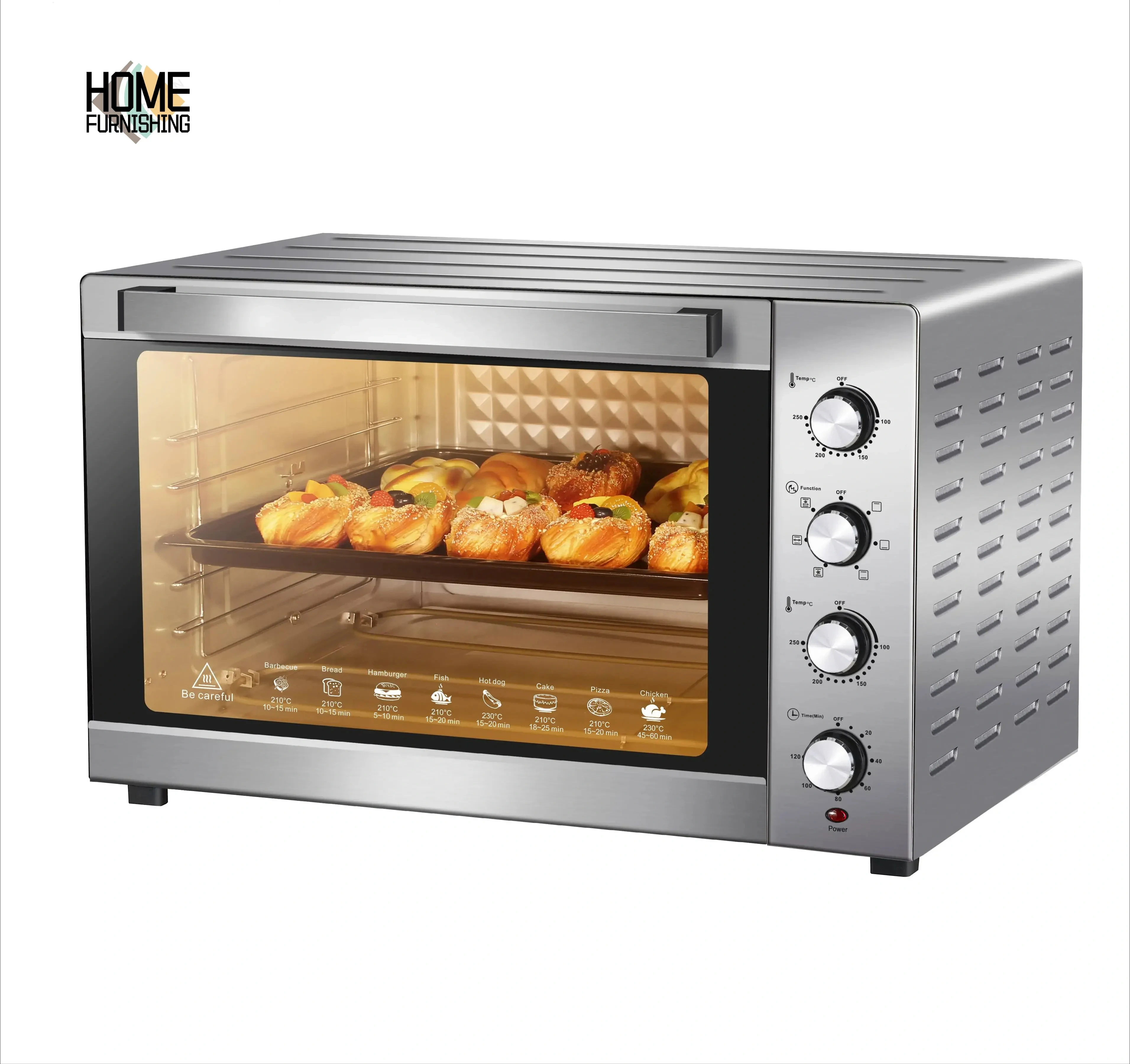 Factory Custom Oem/odm Oven Stainless Steel Big Capacity High Quality 800W 25L 48L Electric Oven Household Kitchen Toaster Oven