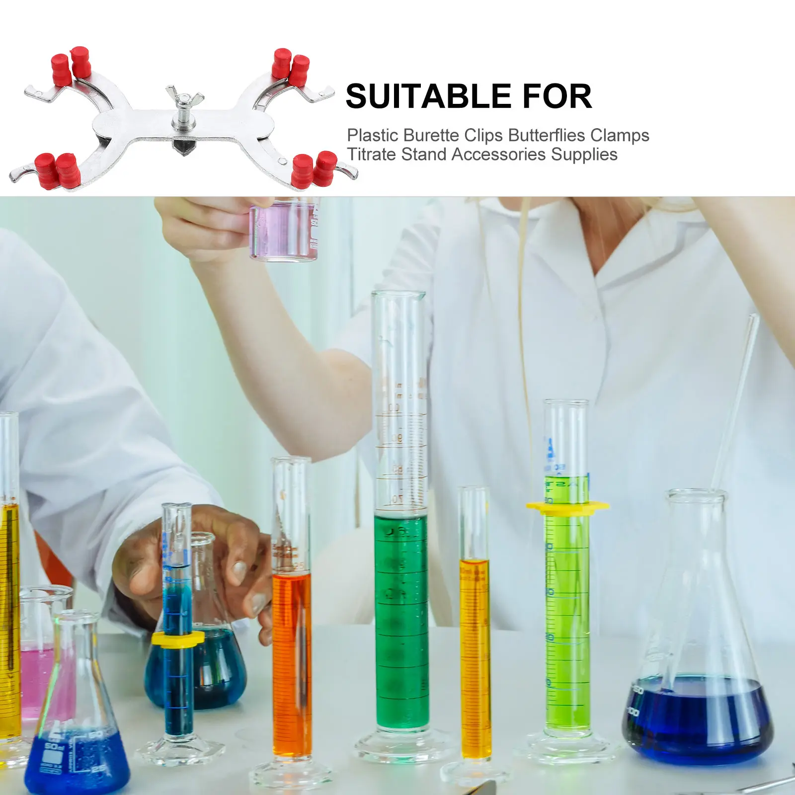 

Aluminum Buret Clip Titration Clamp Lab Classroom School Experiment Supply Accessories Fixing Table Teaching