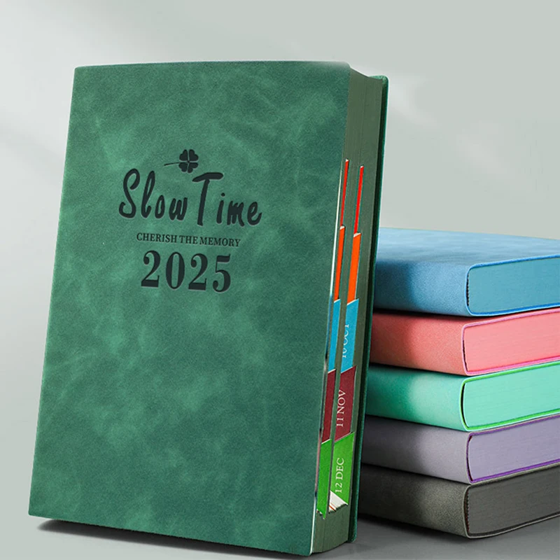 2025 Calendar Book Business Notepad Study Notebook Time Management Plan Book Thickened Notebook Book School Supplies Notepads