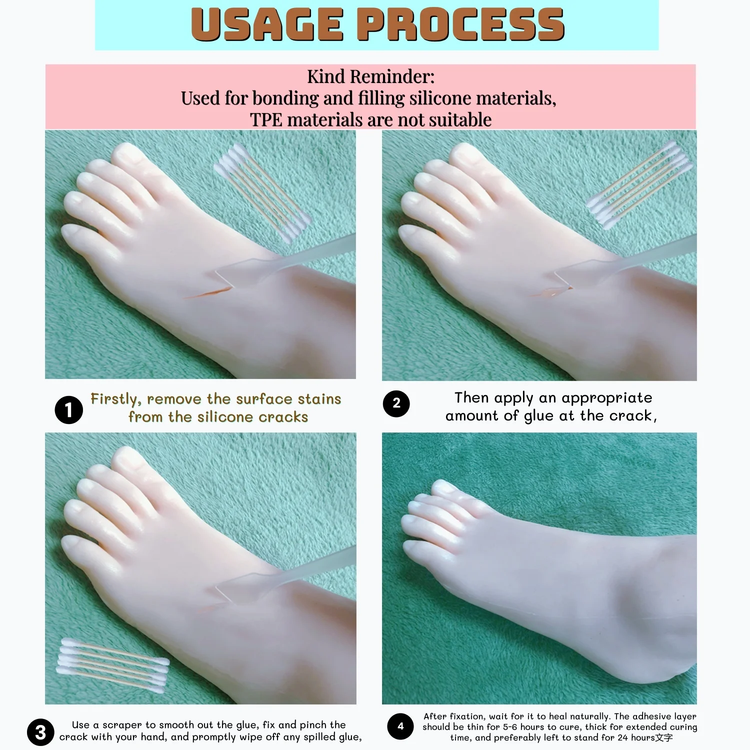 Silicone Adhesive Glue Soft Flesh Color