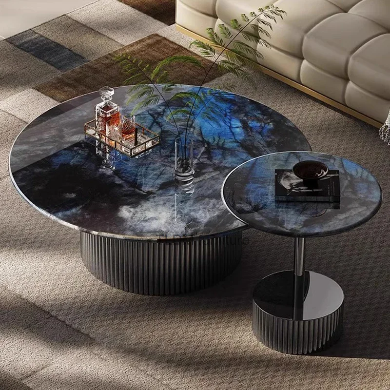 Homepage Marble Stone Coffee Table Italian Apartment Nordic Industrial Side Table Luxury Suite Stolik Kawowy Living Room