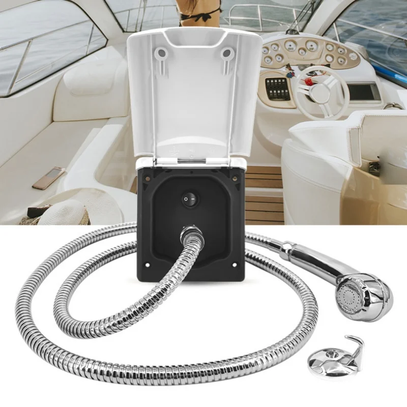 Premium RV Exterior Shower Box Kit Motorhomes Caravans Camper With Hose Faucet