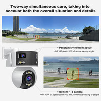 Srihome SH055B 3 Lens 2 SCREEN WiFi Outdoor Camera Outdoor 8MP HD 2.4G&5G WIFI Security Camera Human AI Auto Detect Tracking Cam