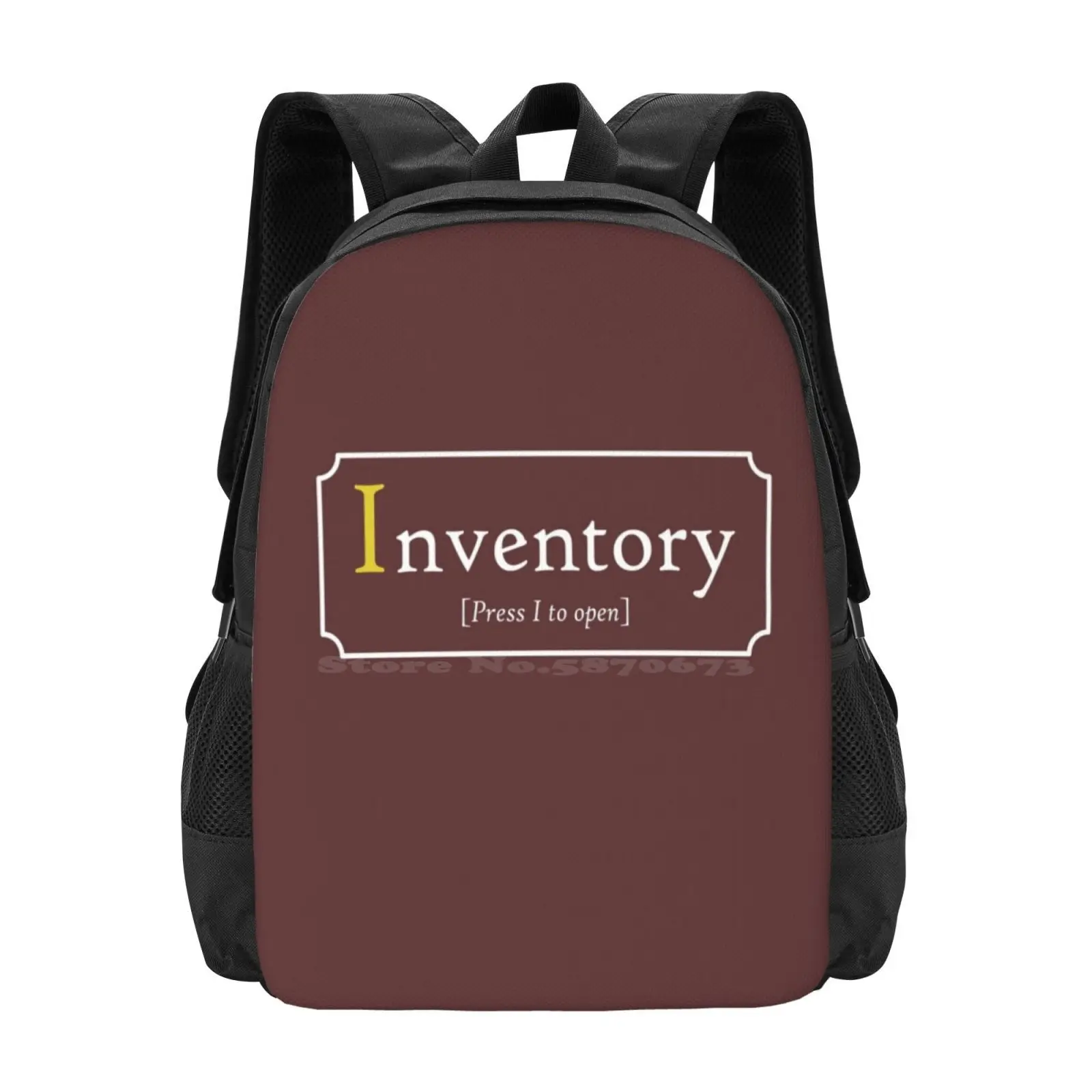 A True Inventory School Bag Big Capacity Backpack Laptop Inventory Rpg Indie Games Oldschool Funny Backpack Loot Nerd Geek D D