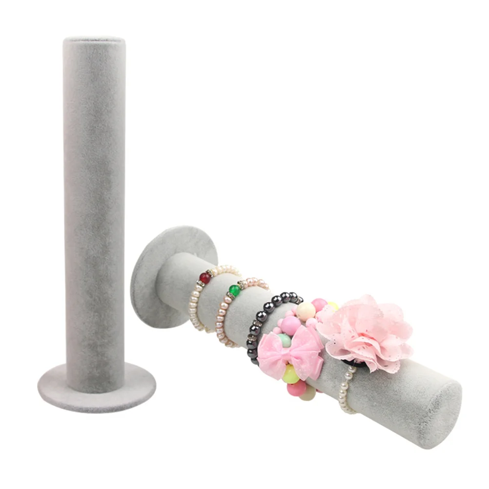 

2Pcs Grey Upright Jewelry Display Stand Bracelet Holder Bangle Rack Watch Organizer Multi-Function Bracelet Holder