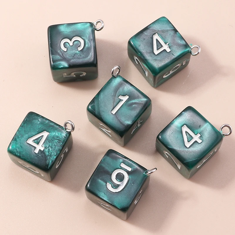 Leslie 5 teile/satz Acryl Würfel Spiel Requisiten Pädagogisches Spielzeug Facettenreiche Digitale Würfel für DIY Schmuck Machen Zubehör – Detail 8