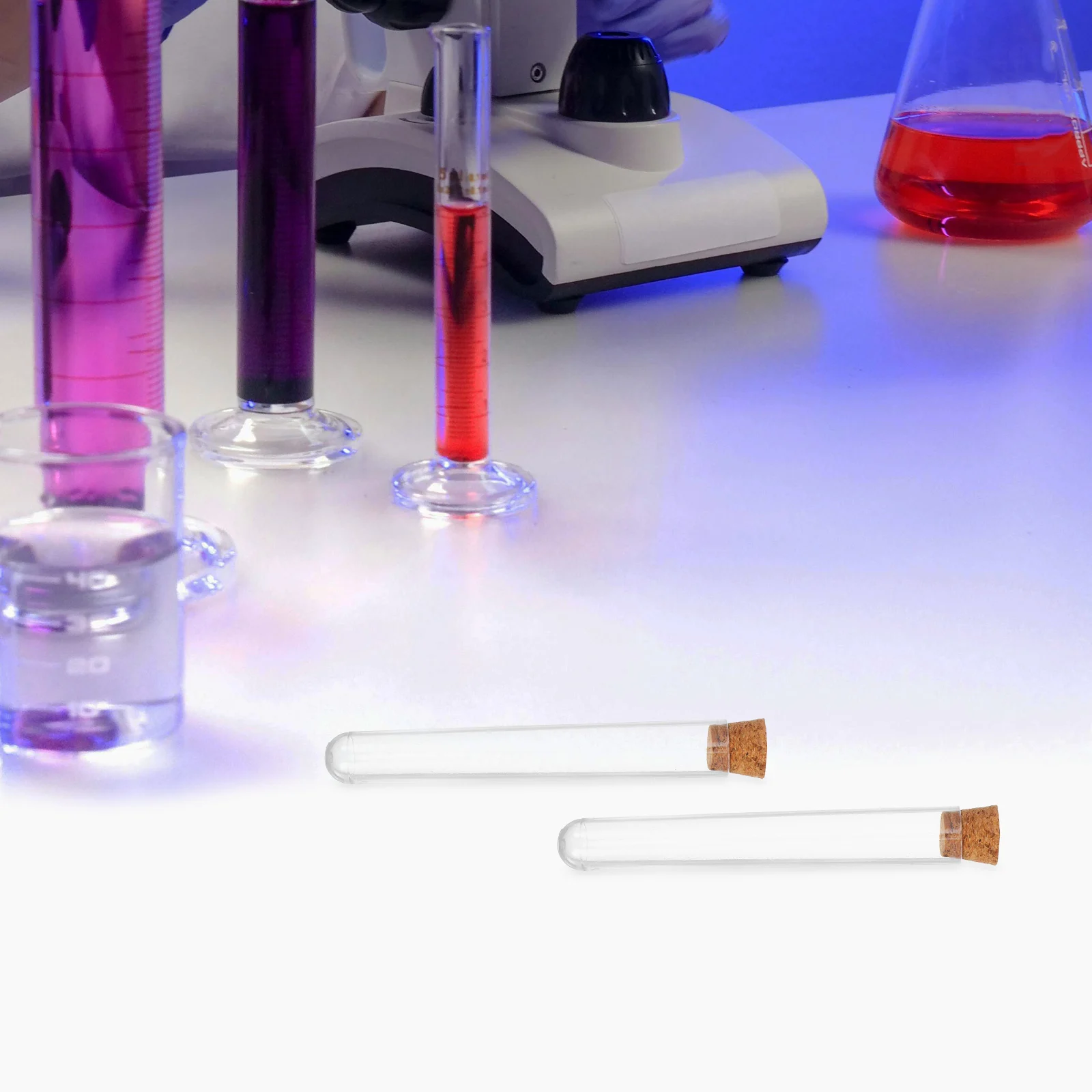 

50pcs Plastic Test Tube Cork Stopper 13Ml Clear Lab Vial For Science Experiment Plant Growth Candy Storage Diy Transparent Tube
