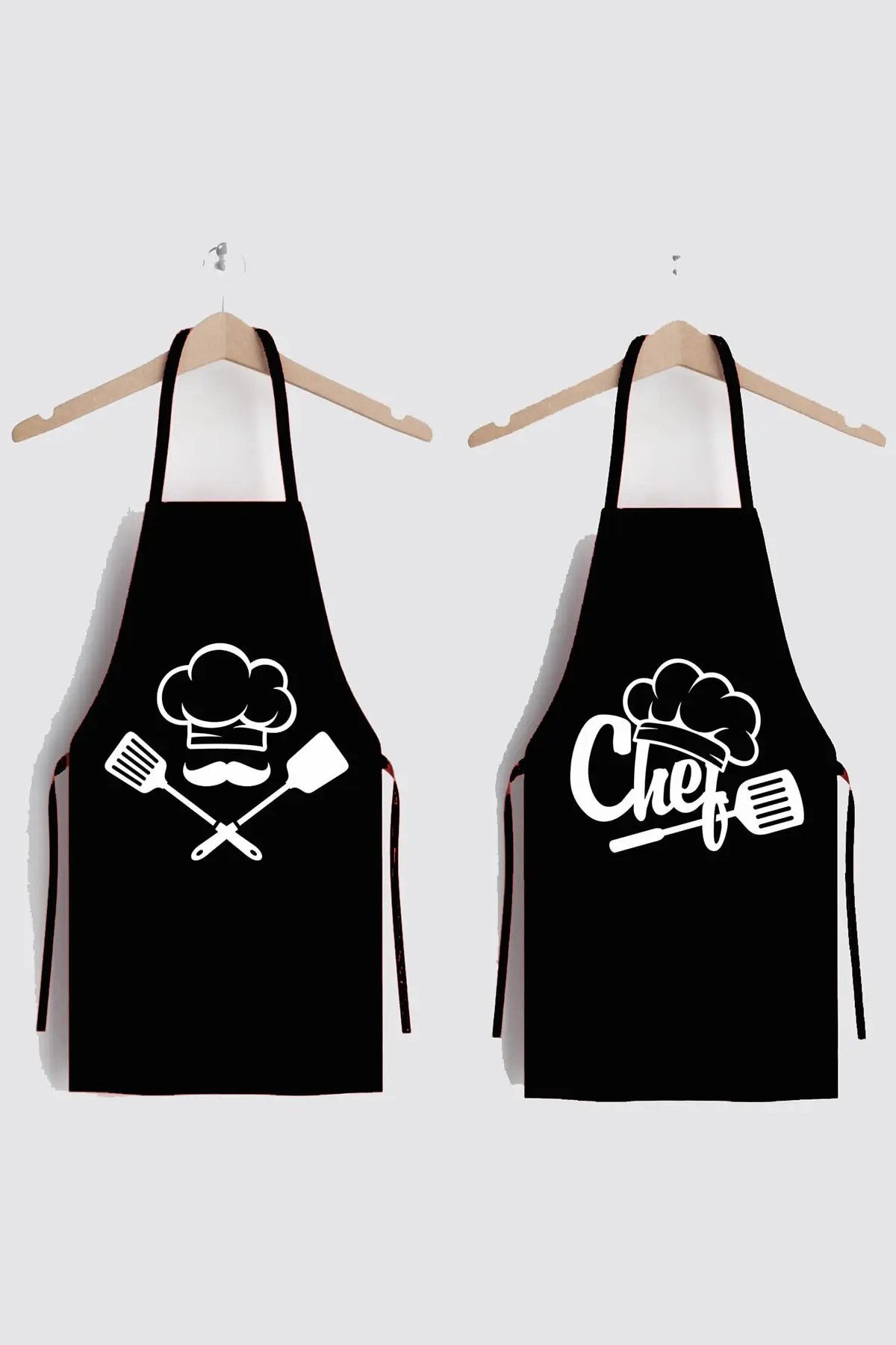 Black Chefs Written Double Stain Resistant Fabric Kitchen Apron High Quality New Model Stylish Design Kitchenware 2022