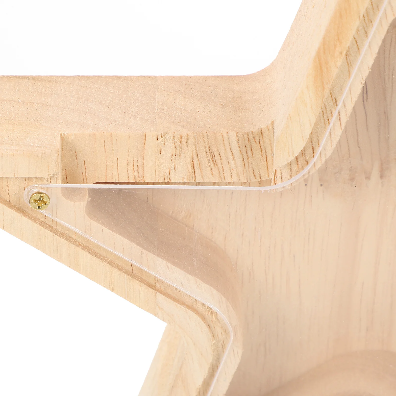 

Star Shape Money Box Wooden Transparent Coin Container For Desktop Adornment Piggy Bank Storage Holder Decorative