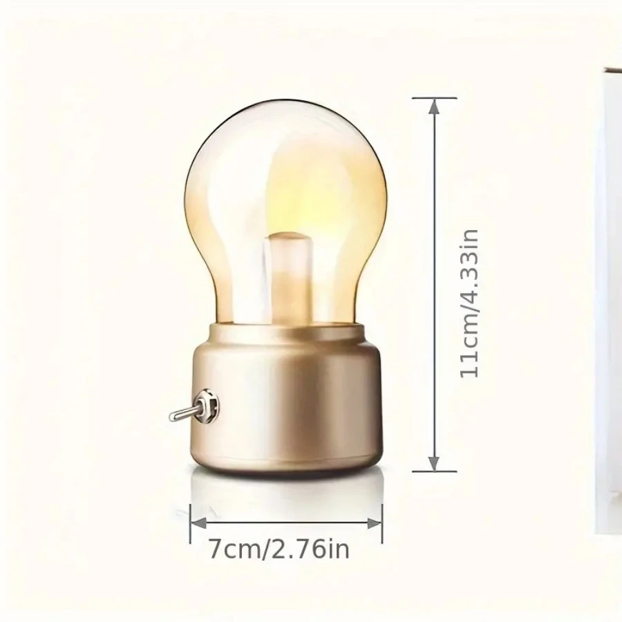 Retro Night Light Style Rechargeable Table Lamp Bar Table Ambient Light Decorative Warm Light Bulb