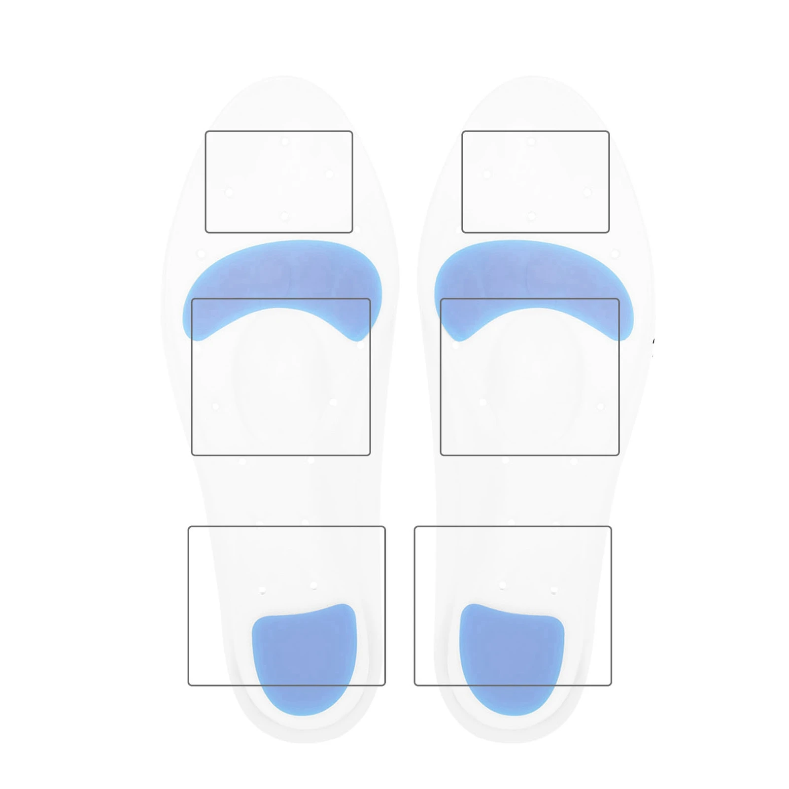 Silicone Insoles, Medium Arch Height, Cuttable, Shock Absorption, Arch Support, Anti-Slip, Anti-Friction, Anti-Odor, Suitable