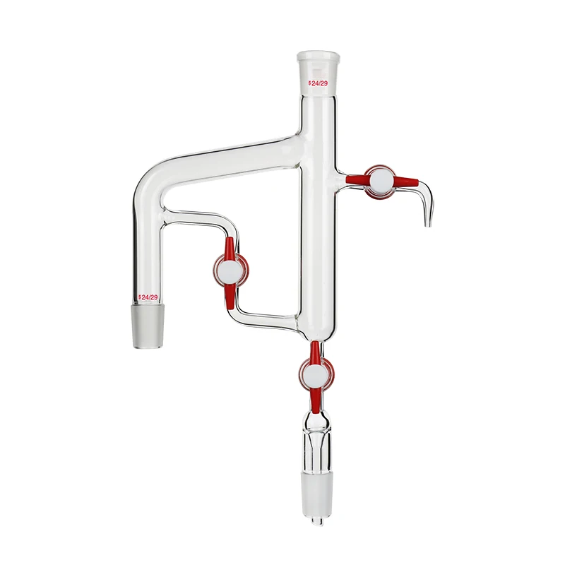 ارتداد فاصل المياه ثلاثة مكابس، زجاج/مكبس رباعي فلورو، أداة مختبر فصل الزيت عن الماء 24*2/24*3 #6