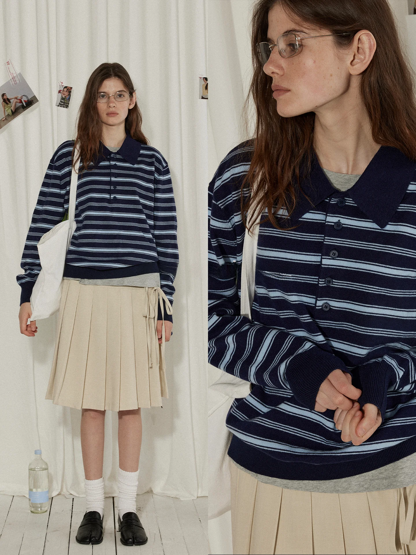 

Lofi Choose Women's Loose Fit Overhead Knit Ne Sweater Striped Design Casual Comfortable Autumn Top Color Blo