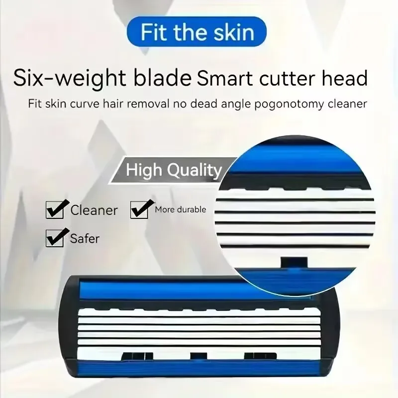 Shaver Brand New Design Men Razor Shaving six Layer Shaver Reusable Razor Imported Blade Multi Tool Head Replace