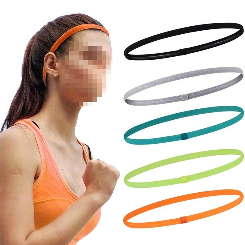 

2PC Yoga Hair Bands Candy color Anti-slip Elastic Rubber Sweatband Women Men Sports Headband Girls Sport Run Football Fitness