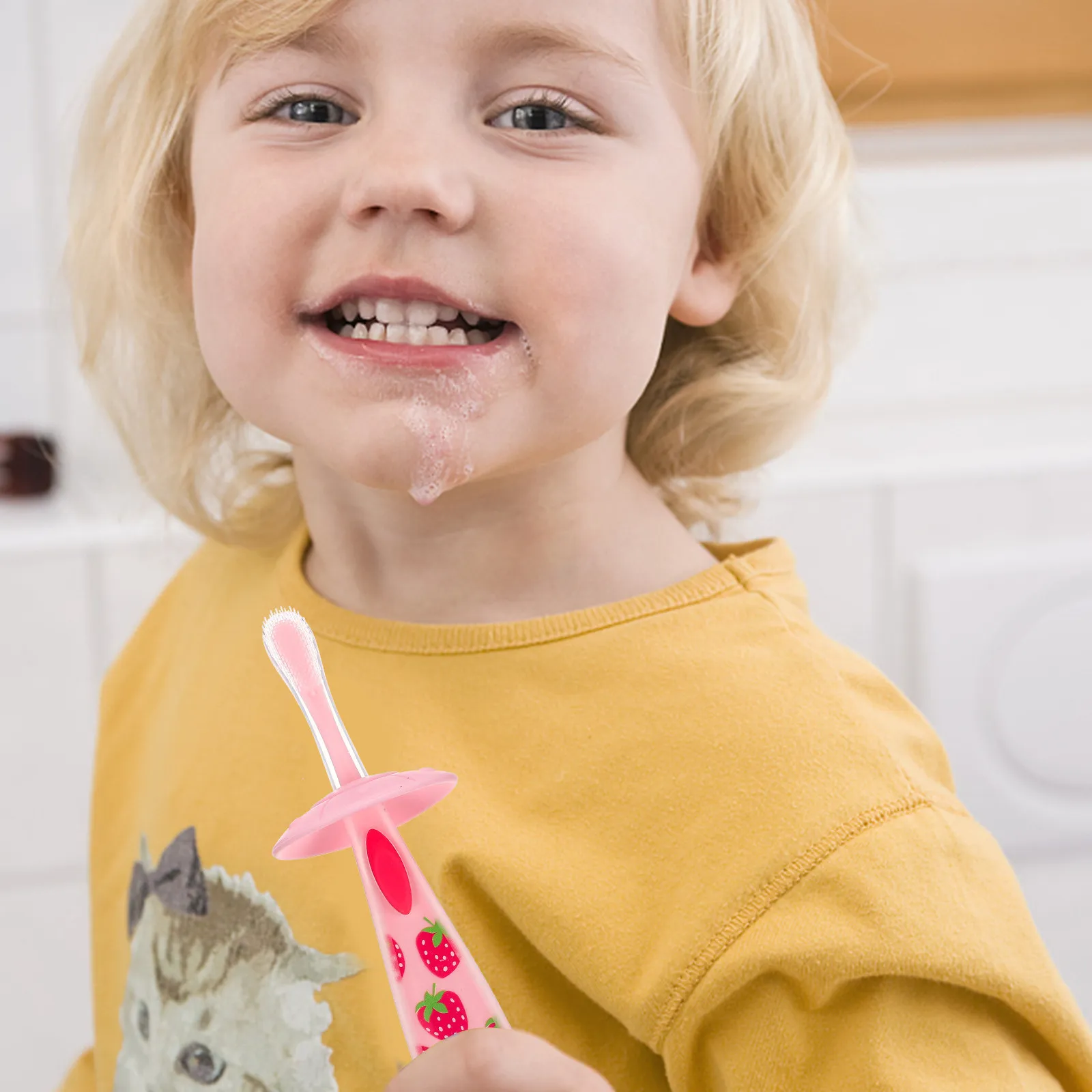 

Baby Toothbrush Silicone Material For Infant Oral Care Portable Toddler Tooth Cleaner Household Use Convenient Brushing