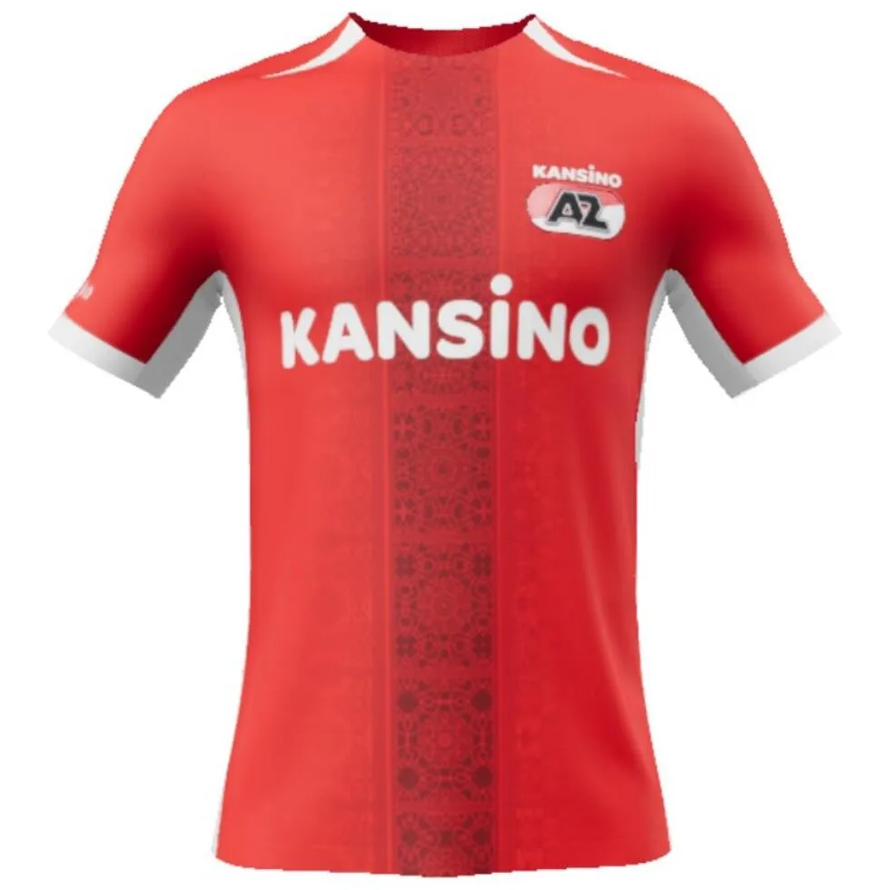 Camisa Alkmaar para homens e crianças, Home Red Kit, Camisa Jovem, 2024 25 AZ