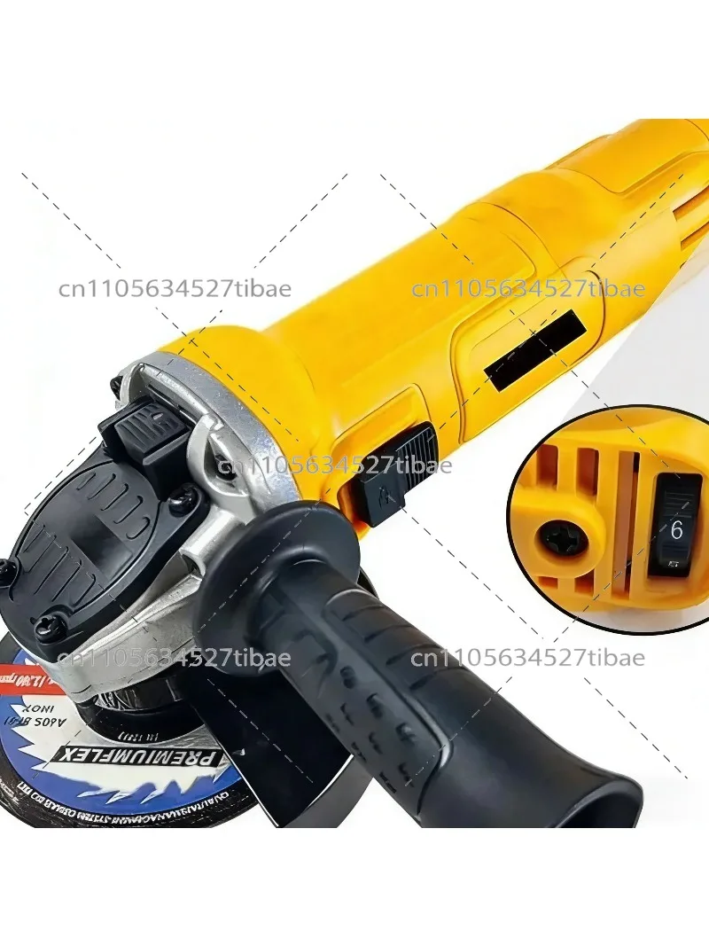 Home 115/125mm Electric Angle Grinder, Multi-Function Side Switch, Compact Handheld Cutter for Grinding and Cutting