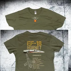 Spain Air Force Ala 15 EF-18 Hornet Fighter T-Shirt New 100% Cotton Short Sleeve O-Neck T-shirt Casual Mens Top