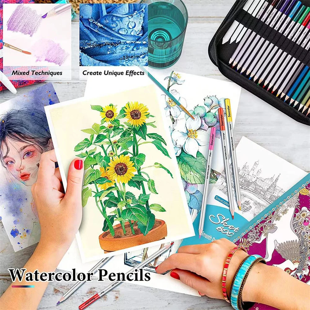 Imagem -06 - Desenho Esboçar Conjunto de Colorir Lápis de Desenho Kit de Ferramentas de Arte Profissional Conjunto de Suprimentos de Arte 12 54 145 Peças