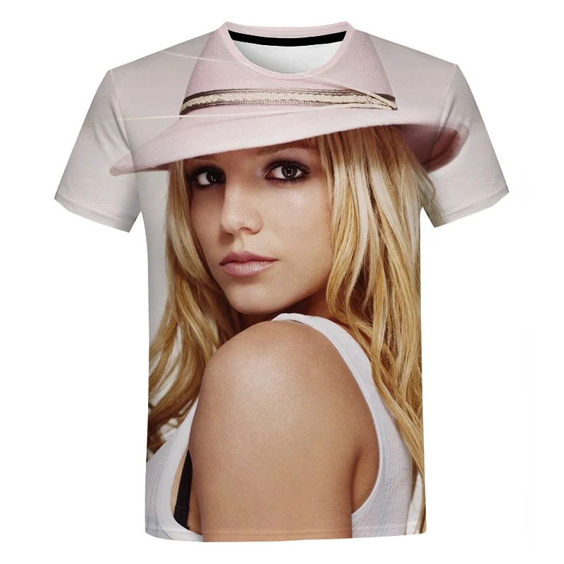 Start 3D Britney Spears Printed T-shirts Men Women Summer Fashion Casual Style T Shirt Streetwear Oversized Men's Clothing Tops