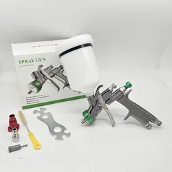 W-400 에어 스프레이 건 자동차 마무리 그림 도구 1.3mm 노즐 600cc 컵 URP 자동차 코팅 페인트 스프레이 건 에어 브러시 수성