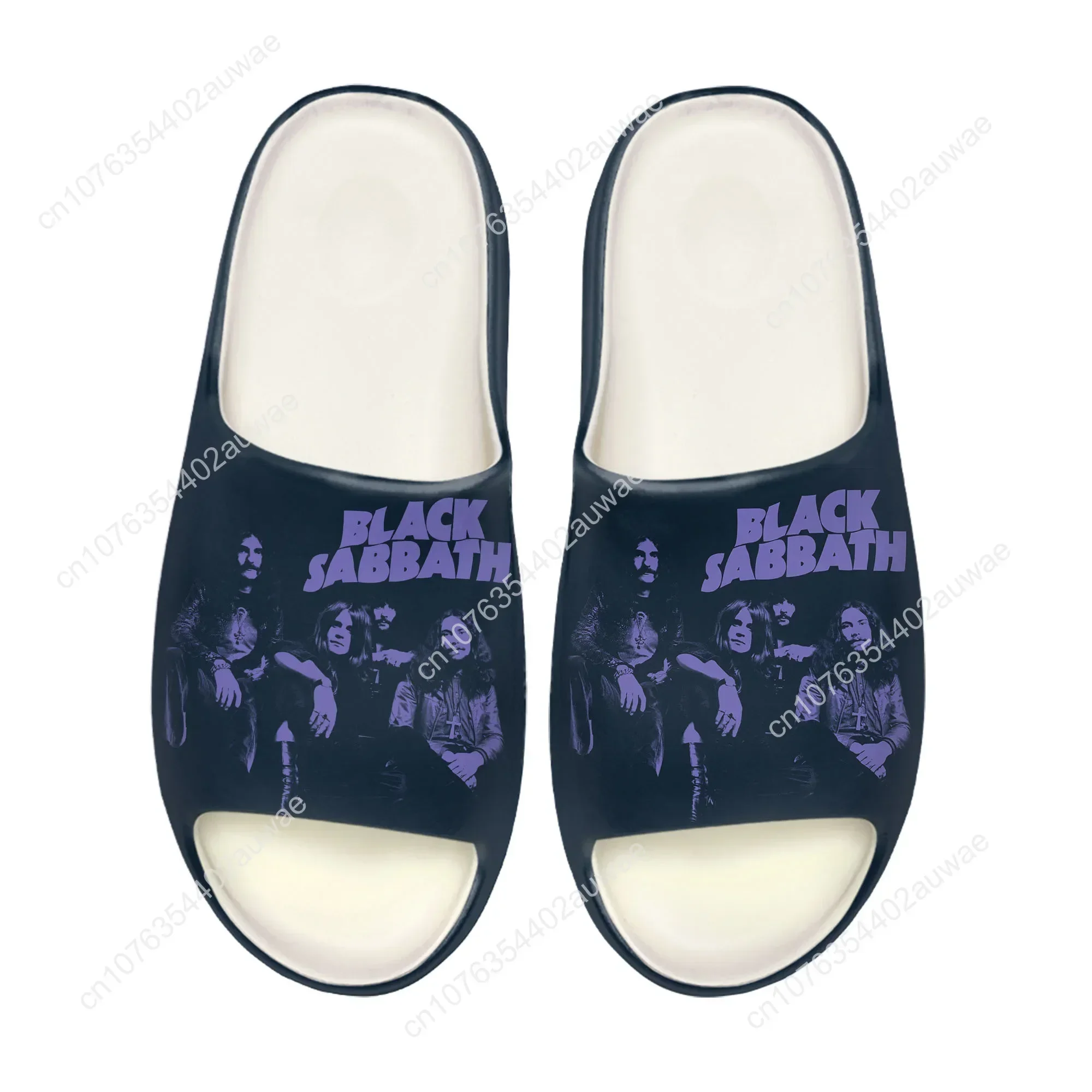 

Black Heavy Metal Band Sabbath Soft Sole Sllipers Home Clogs Step on Water Shoes Mens Womens Teenager Customize on Shit Sandals