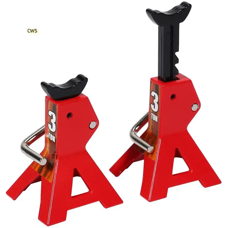 Support de réparation en métal, simulation de cric de 3 tonnes, hauteur réglable, outil de scène pour 1/10 TRX4 D90 CC01 rouge (modèle de jouet), 6 pièces