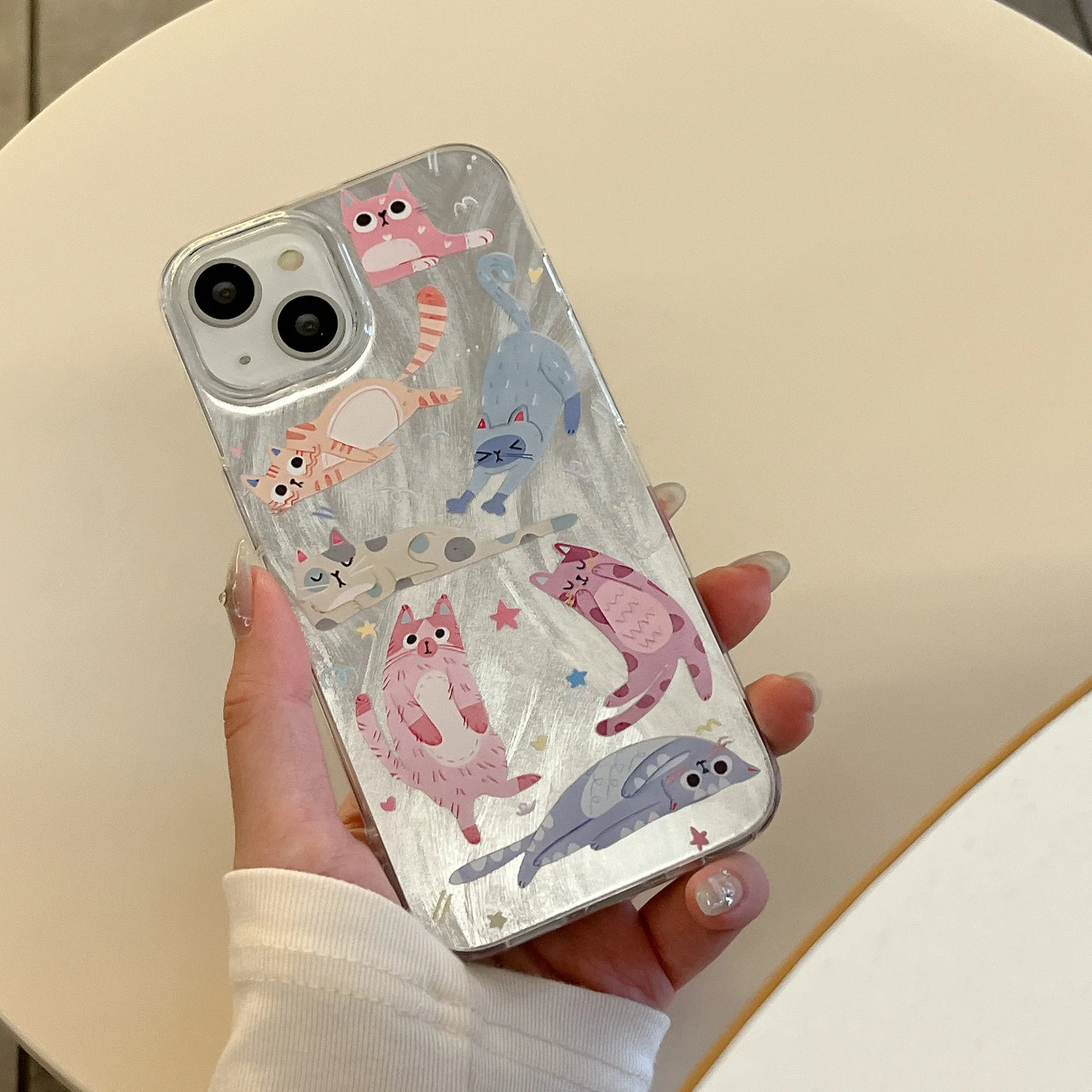 Kitten graphic Phone Case for Oppo Reno11 Reno12 Reno10 Reno8 Reno7 Reno6 Z F T Pro 4G 5G Feather Texture Back Cover