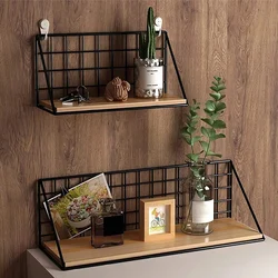 Creative Wall Mounted Shelves Bedroom Walls Iron Wall Hanging Storage Baskets Hanging Racks With Traceless Nails And Hooks New