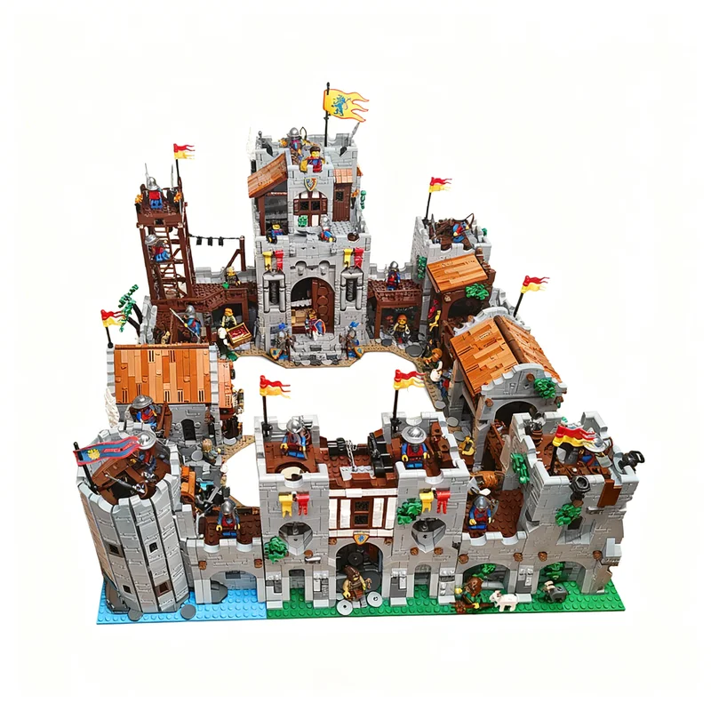 8882pcs MOC Lux Leonis Castle Lion Knights Model Building Blocks Construction Birthday Idea Kids Assemble Christmas Gift Toy