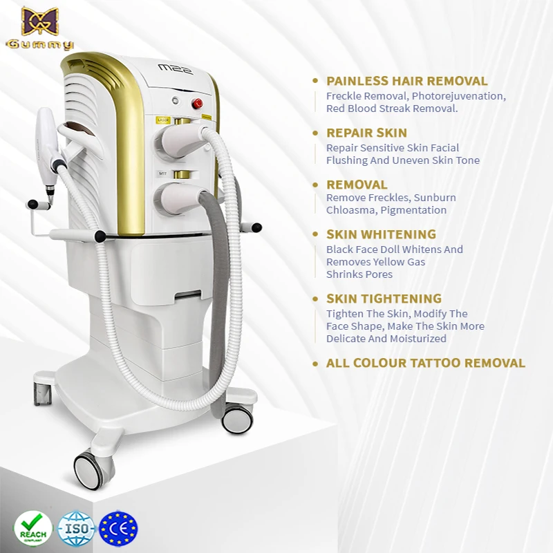 M22 2 In 1 Double Handles OPT Laser IPL Machine Laser Hair Removal Machine Beauty Equipment Skin Rejuvenation Tattoo Device