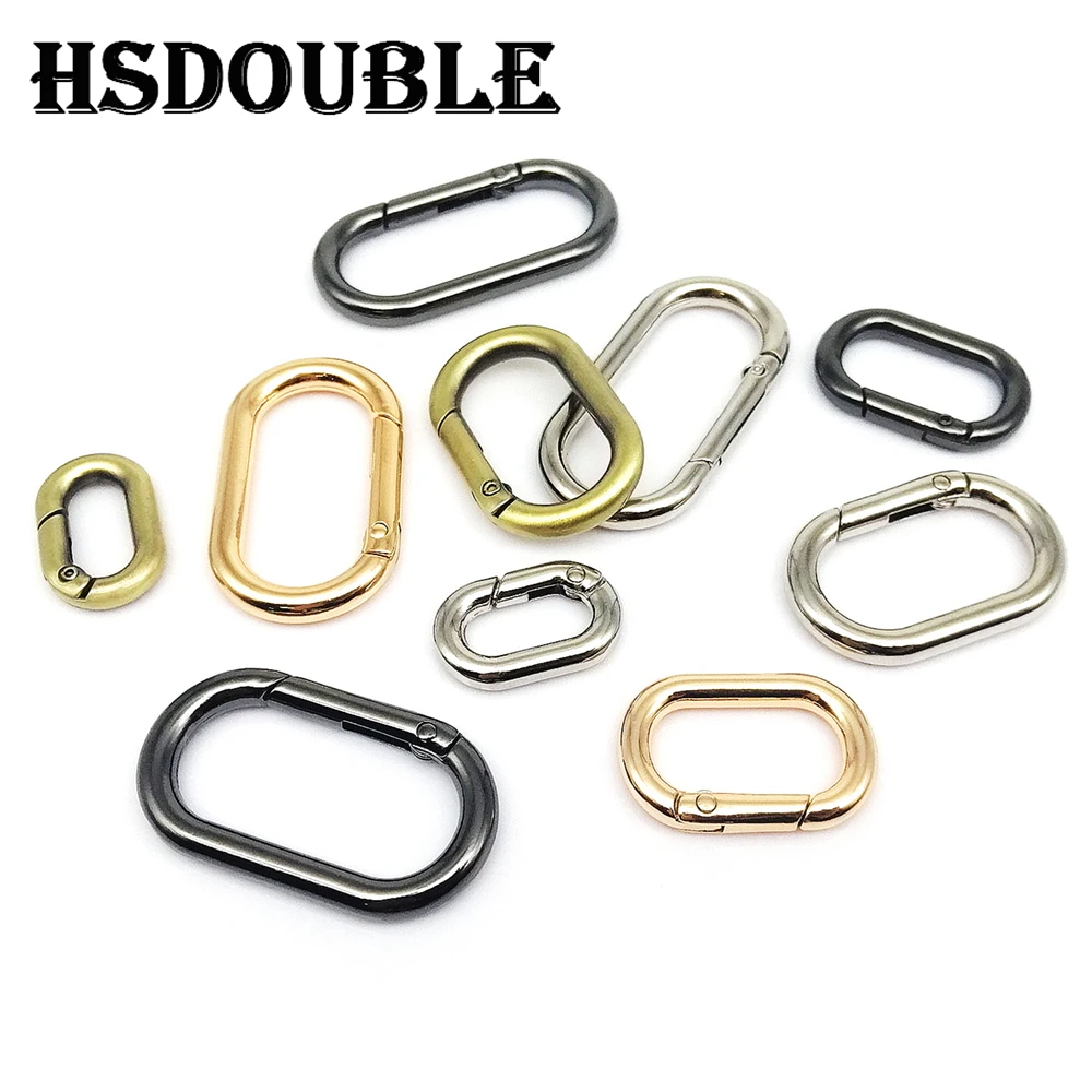 5X Oval Spring O Ring Openable Leather Bag Handbag Strap Buckle Connect Keyring Pendant Key Dog Chain Snap Clasp Clip Carabiner