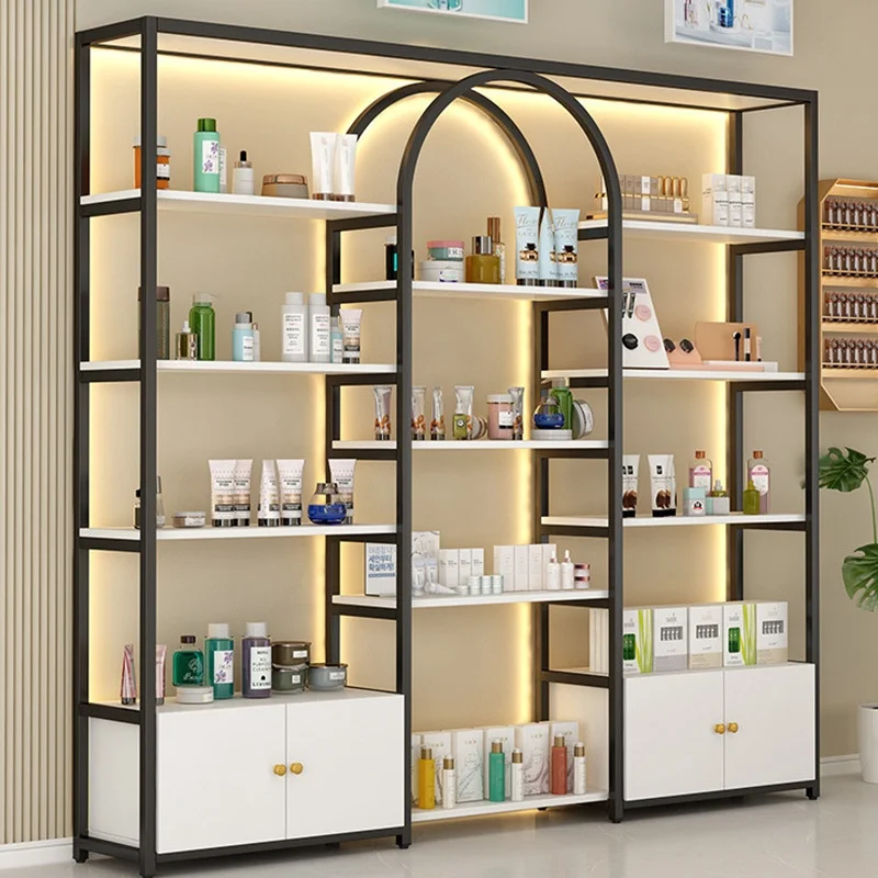 Light Luxury Cosmetic Display Cabinet Multi-Function Storage for Beauty Salons-Nail Art Gel Polish Organizer Customizable Design