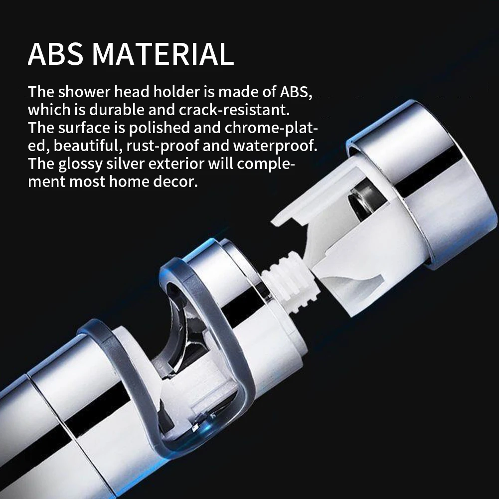 2pcs 360 Rotation Decorative Home Hotel Rustproof Waterproof For Slide Bar No Drilling Universal Replacement Shower Head Holder