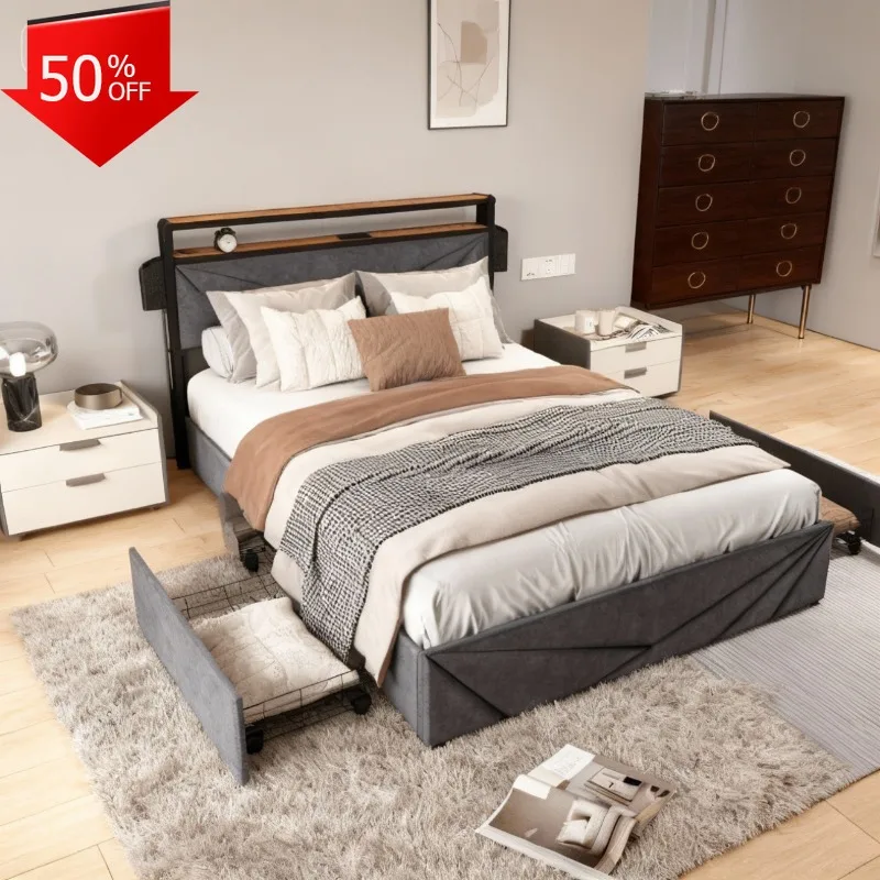 

Full Bedroom Beds Double Bed 2 People Beds and Furniture Home Single Bed Frame Queen Sofa Clearance Murphy King Camas Size