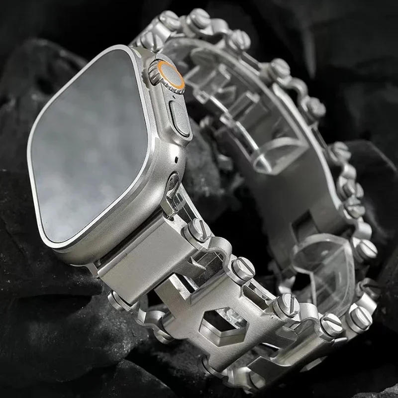 

Multifunctional Metal Strap for Apple Watch Ultra2 49mm 45mm 41mm 44mm 42mm 40mm Outdoor Bracelet for iWatch 9 8 7 6 5 4 SE Band