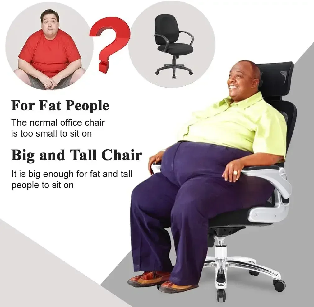 한정 기간 특가! 지금 구매하세요! ]사무실 의자 500파운드(227kg) 폭넓은 좌석, 요추 지지대, 접이식 팔걸이, 높은 헤드레스트가 있는 고급 책상 의자