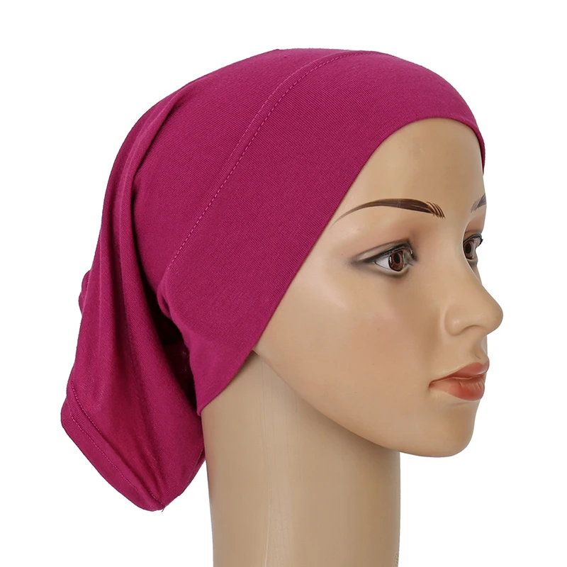 Spring/Summer classic practical all-fit Muslim hijab lined with stretchable cotton tube hat Women's hijab hat 27 colors equal si