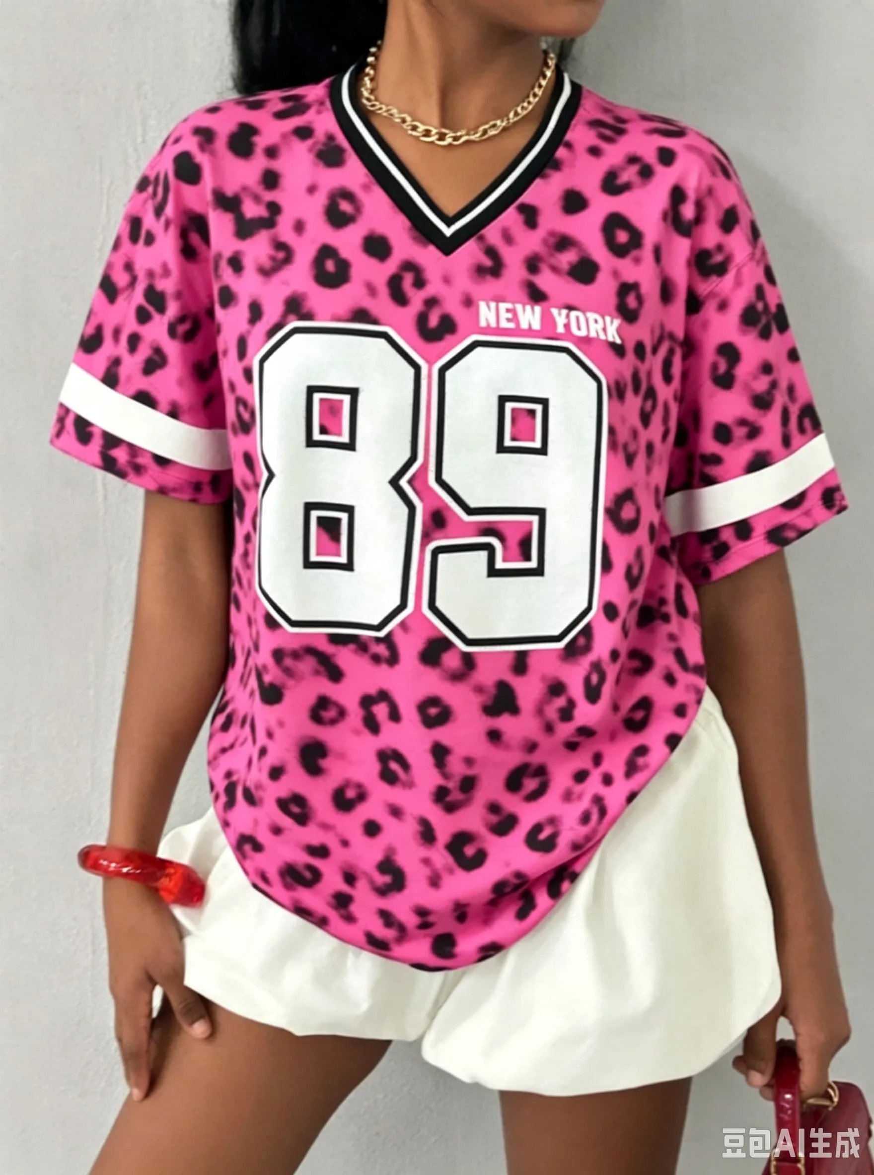 2026 Best-selling Women's 23 Leopard Print 89 Lightweight Breathable Comfortable Short Sleeved T-shirt Women's T-shirt Jersey