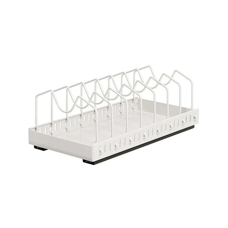 المطبخ سحب للخارج رف أوعية قابل للتعديل خزانة صواني أطباق التقسيم الرف مع القضبان الشريحة درج منظم رفوف تخزين