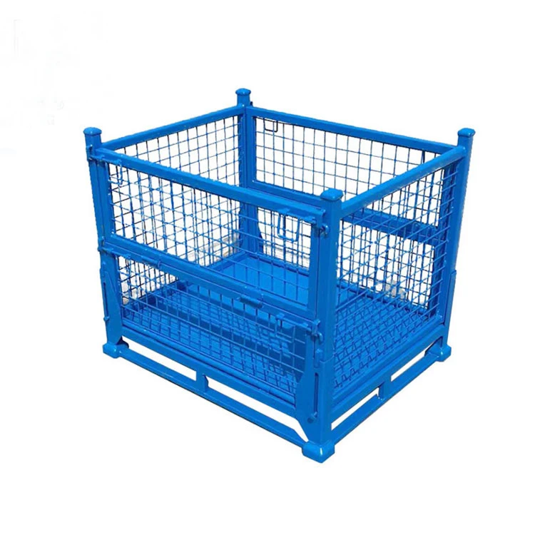 

Foldable Wire Mesh Metal Pallet Warehouse Storage Cages Wire Mesh Container